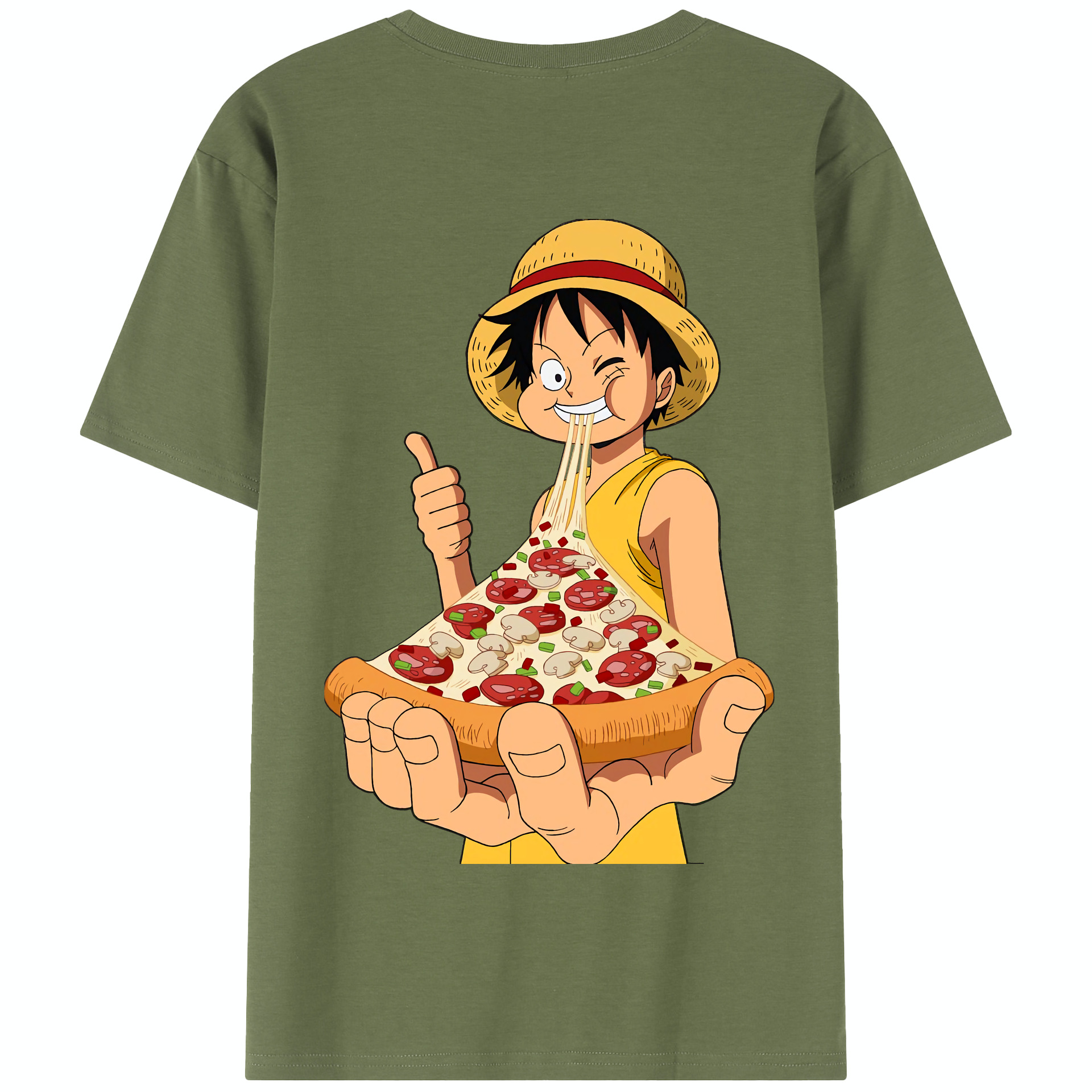 ワンピース モンキー・D・ルフィ ONE PIECE Monkey D. Luffy 綿100％半袖Tシャツ（背面プリント）